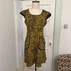 Nooworks Abstract Geometric Fit Flare Pocket A Line Mini Dress Size XL